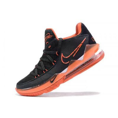 Nike Erkek Lebron 17 Low Siyah / Kırmızı Basketbol Ayakkabısı Türkiye - QXD7SPCS